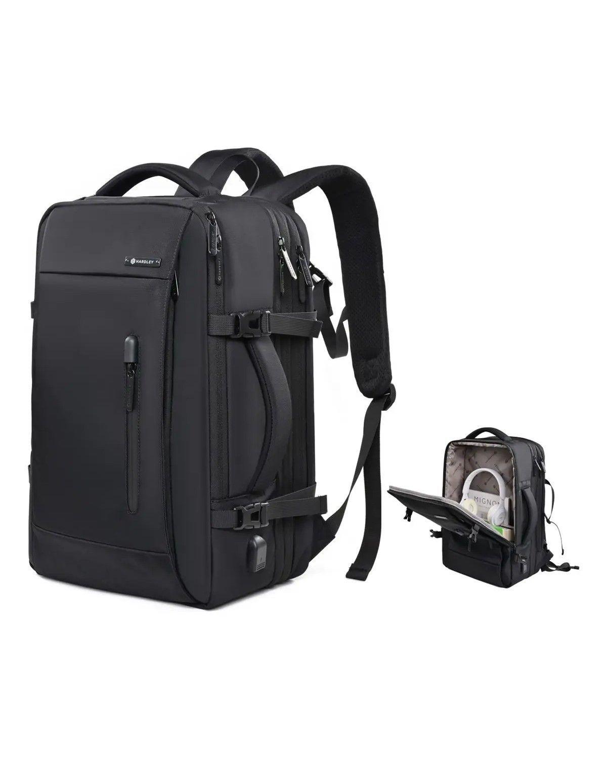 Mochila Para Viaje Notebook 40l Nylon Balistico +usb Negro-0