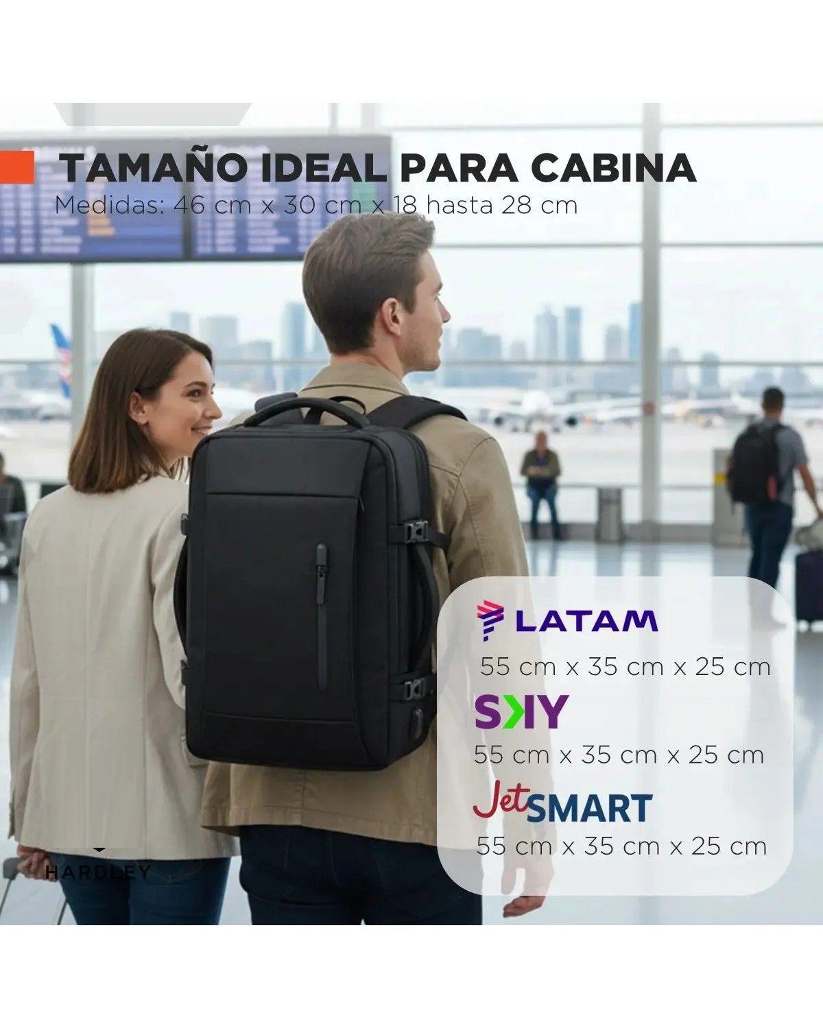 Mochila Para Viaje Notebook 40l Nylon Balistico +usb Negro-2