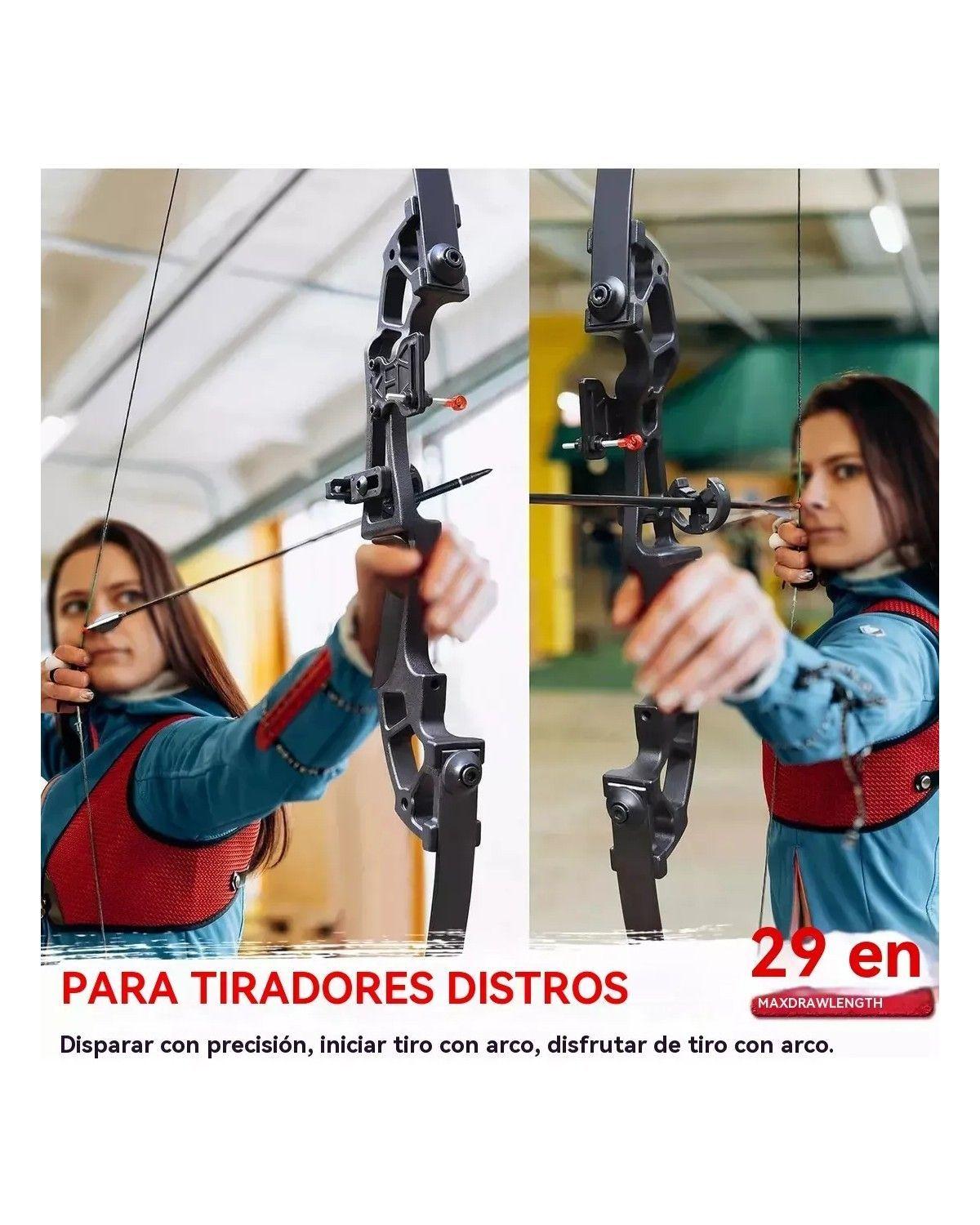 Arco Recurvo Deportivo Con Flechas Y Accesorios Para Adultos Negro Diestro-3