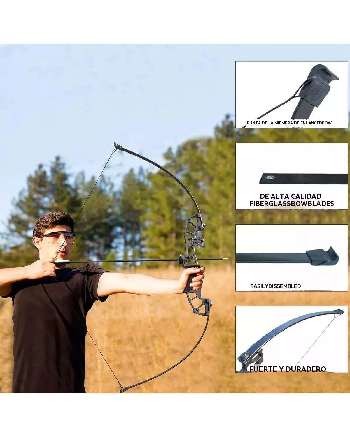 Arco Recurvo Deportivo Con Flechas Y Accesorios Para Adultos Negro Diestro-4