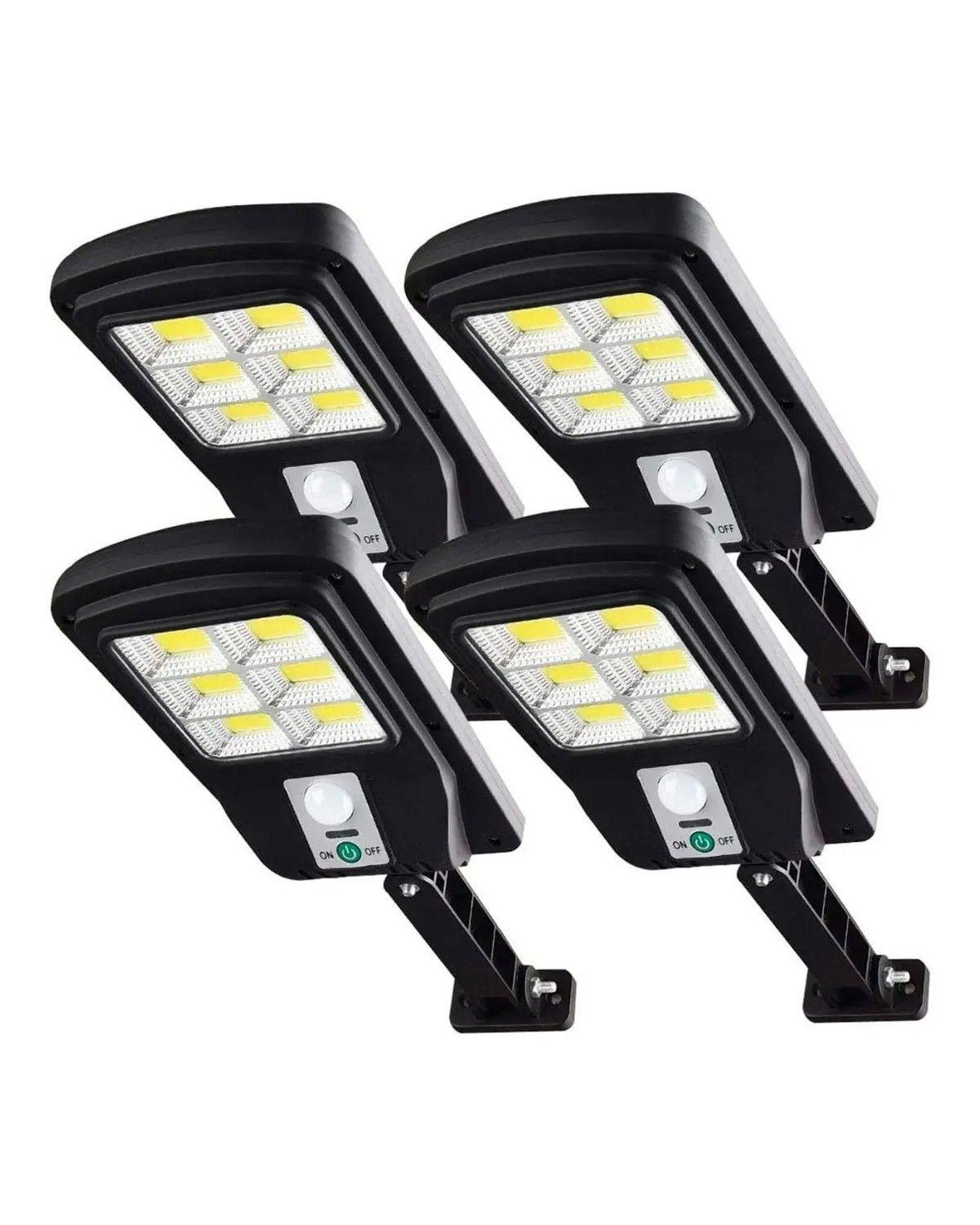 Pack 4 Foco Solar Led Exterior Con Sensor De Movimiento Ip65-0