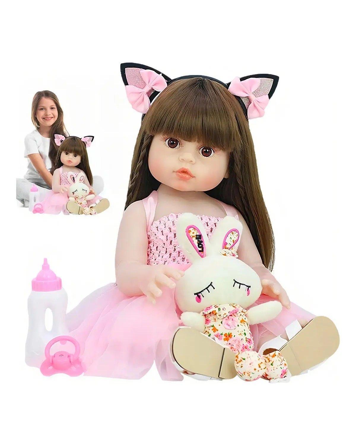 Muñeca Reborn Bebé Realista De Silicona Lavable 55cm-2