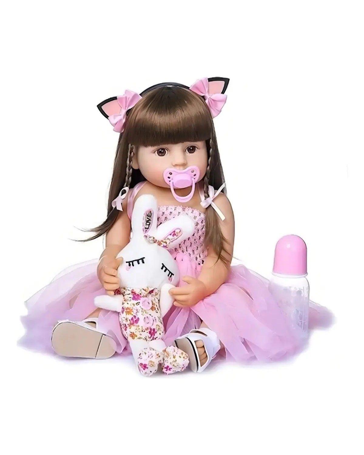 Muñeca Reborn Bebé Realista De Silicona Lavable 55cm-3
