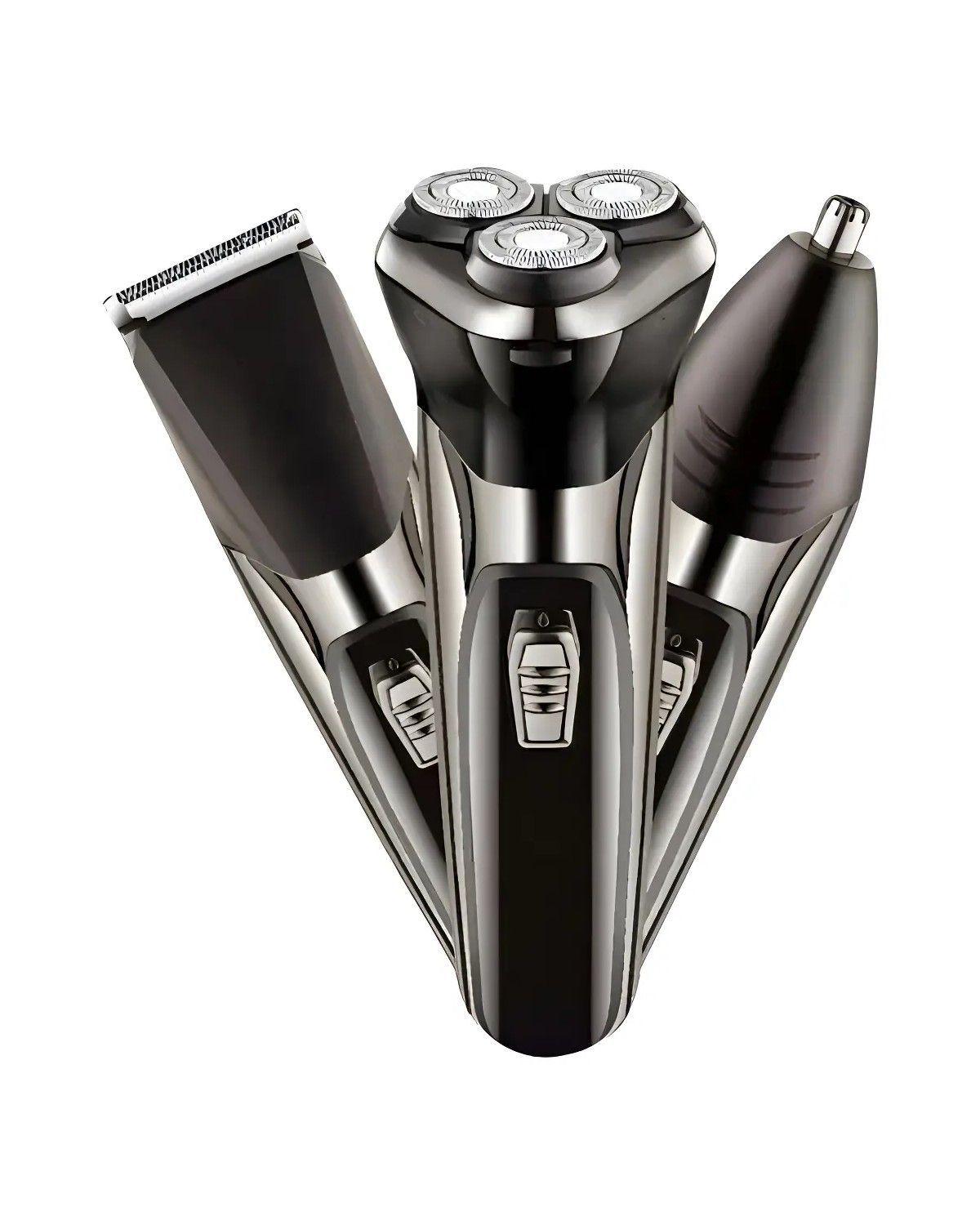 Kit Afeitadora Recortadora Barba 3 En 1 Inalámbrica Negra-0