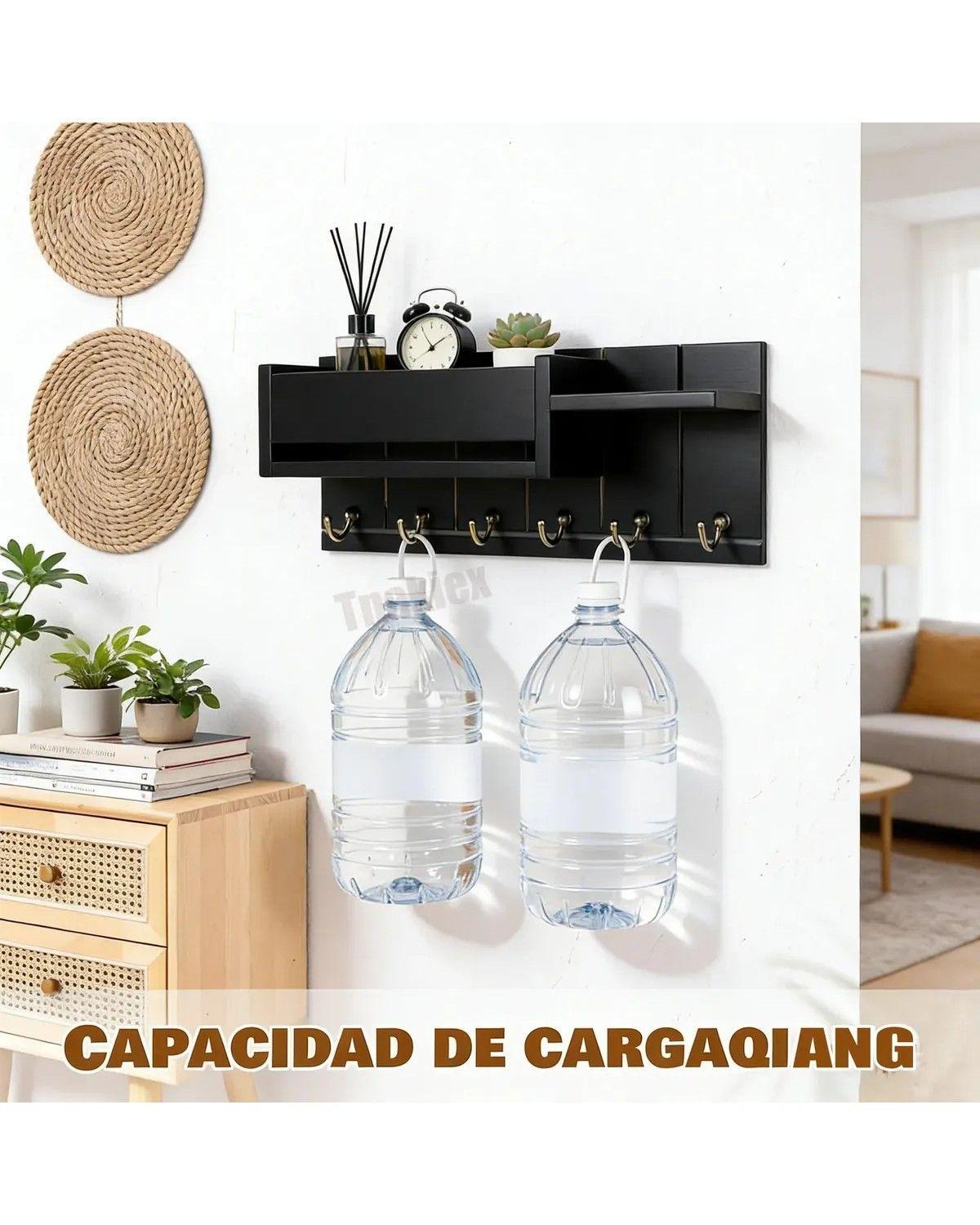 Portallaves Organizador Repisa estilo Moderno De Pared-3