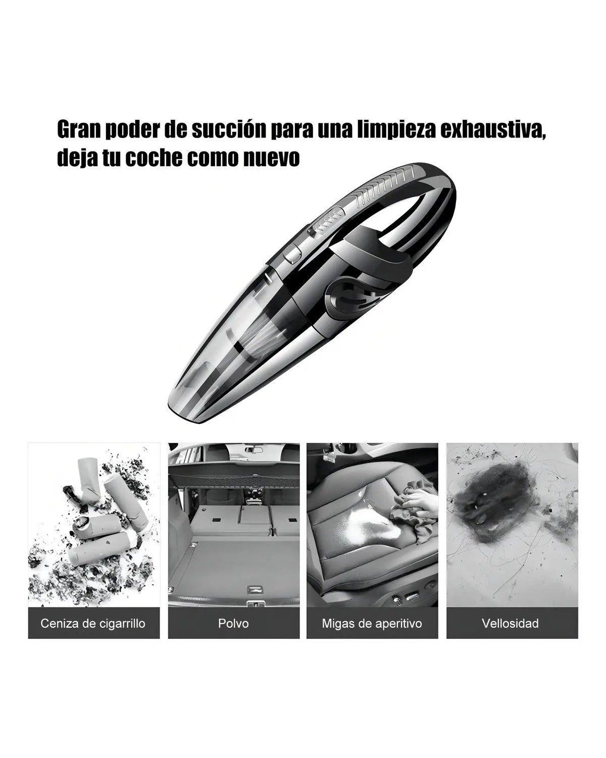 Aspiradora Inalambrica Auto Portatil Limpieza Alta Potencia Color Negro-1