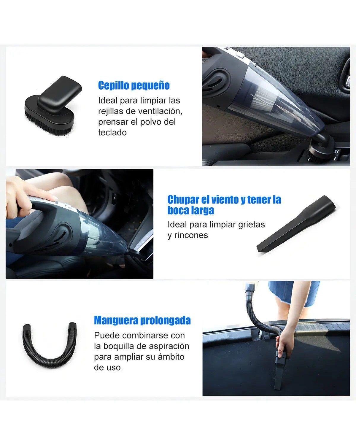 Aspiradora Inalambrica Auto Portatil Limpieza Alta Potencia Color Negro-2