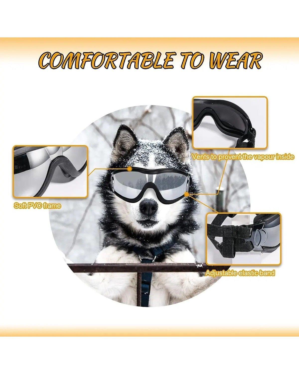 Gafas De Sol Para Perro Anti-uv Protector De Ojos Ajustable-3