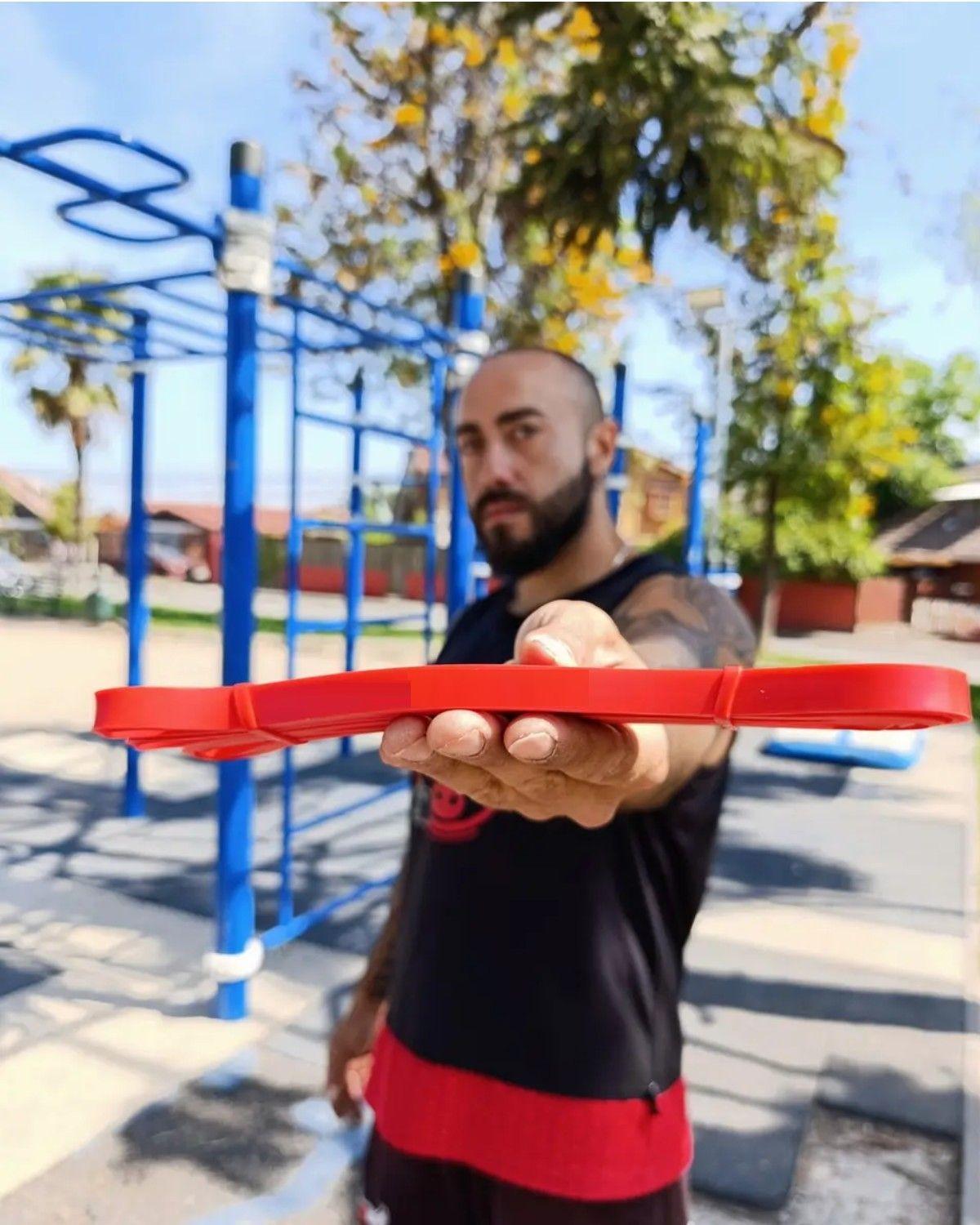 Banda Elástica Power Band Roja 15-35 Lbs 13mm Calistenia Gym Rojo-3