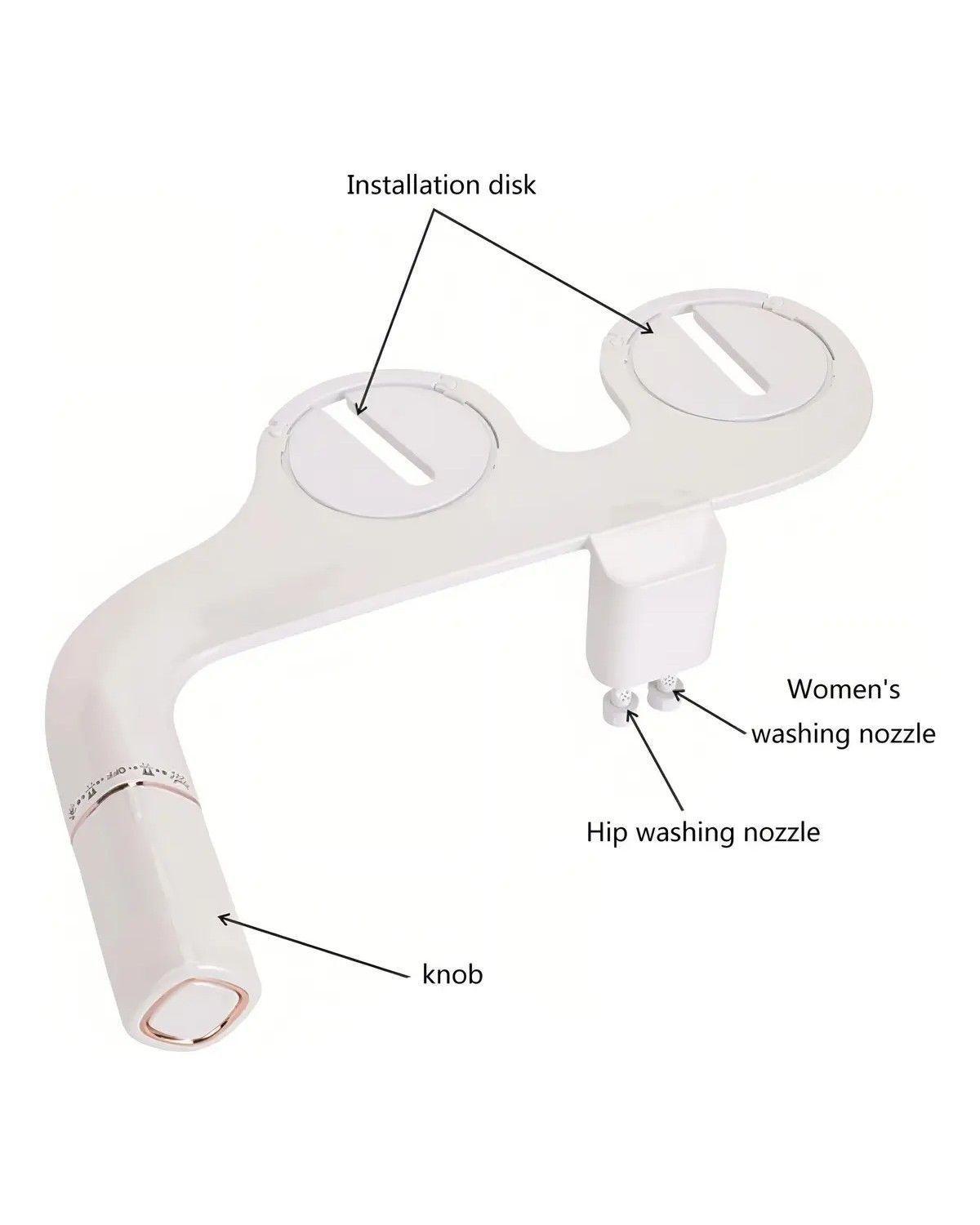 Bidet Blanco Accesorio Doble Boquilla Autolimpieza para Inodoros-3