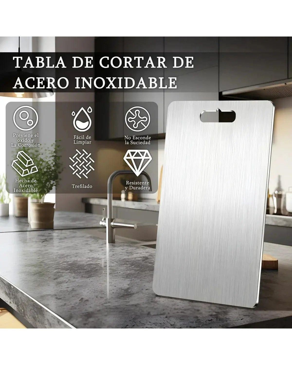 Kit 7 Tablas De Picar Alimento De Cocina Acero Inoxidable-2