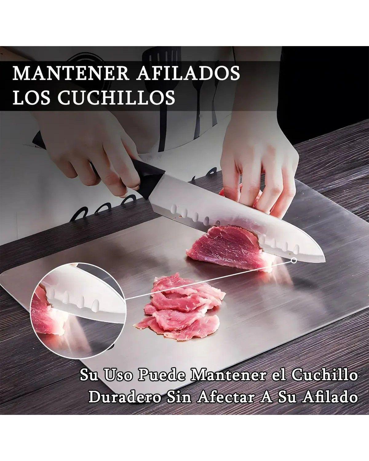 Kit 7 Tablas De Picar Alimento De Cocina Acero Inoxidable-4