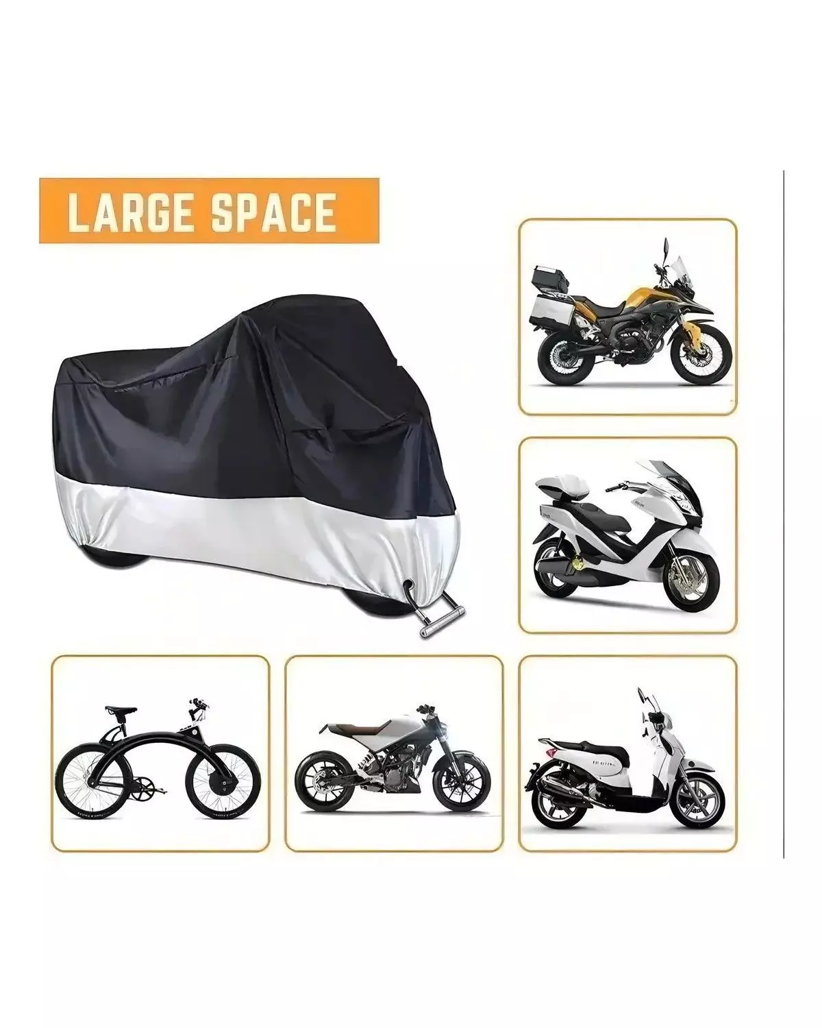 Funda Impermeable XXXL Para Moto y Bicicleta Poliéster-4