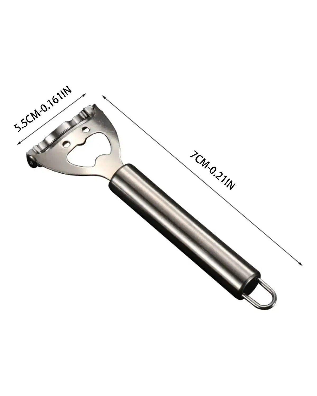 Pela Papas Pelador De Verduras 2 En 1 Inox Destapador Plateado-2