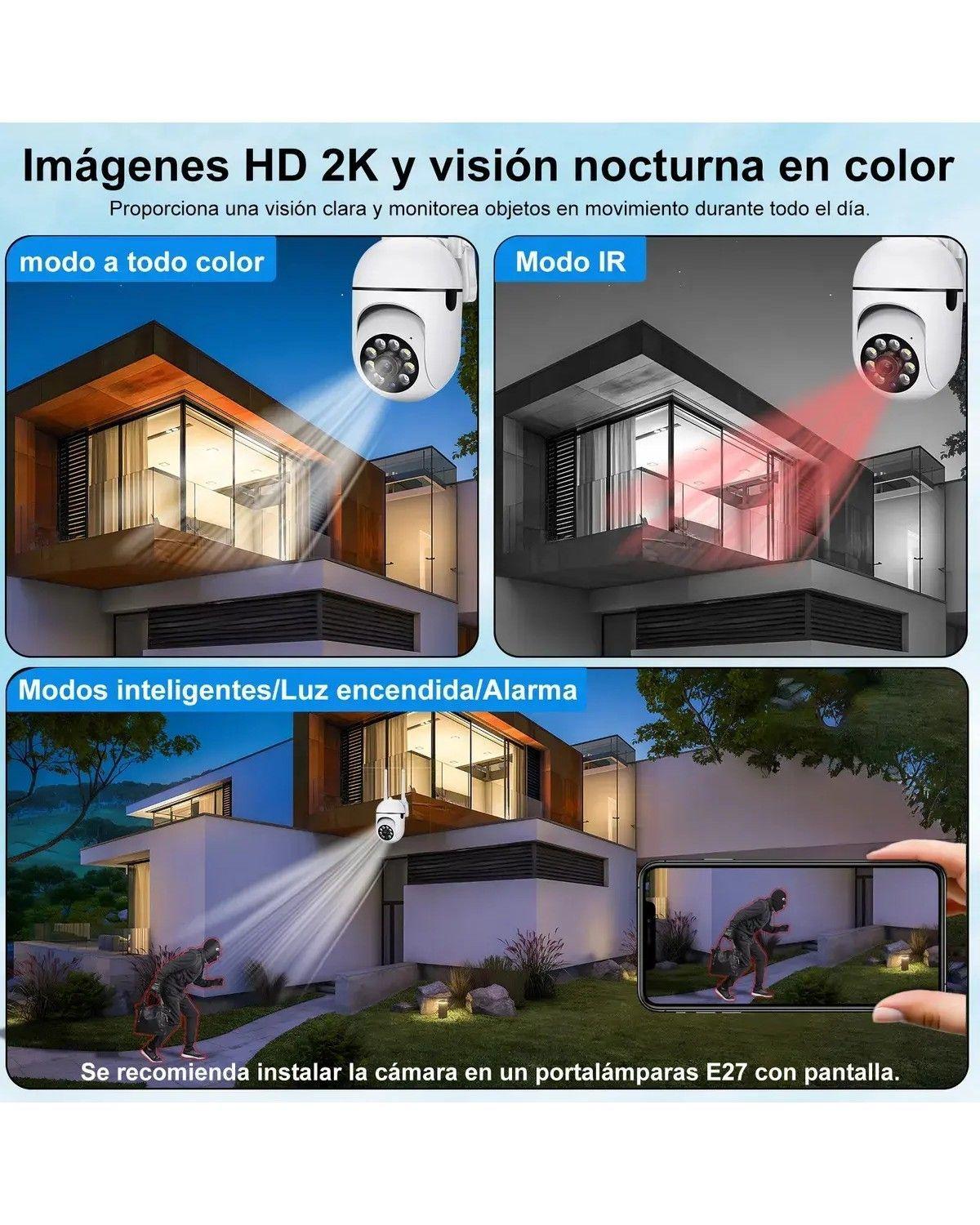 Cámara De Seguridad Exterior 3mp Inalámbrica Hd 360°-2
