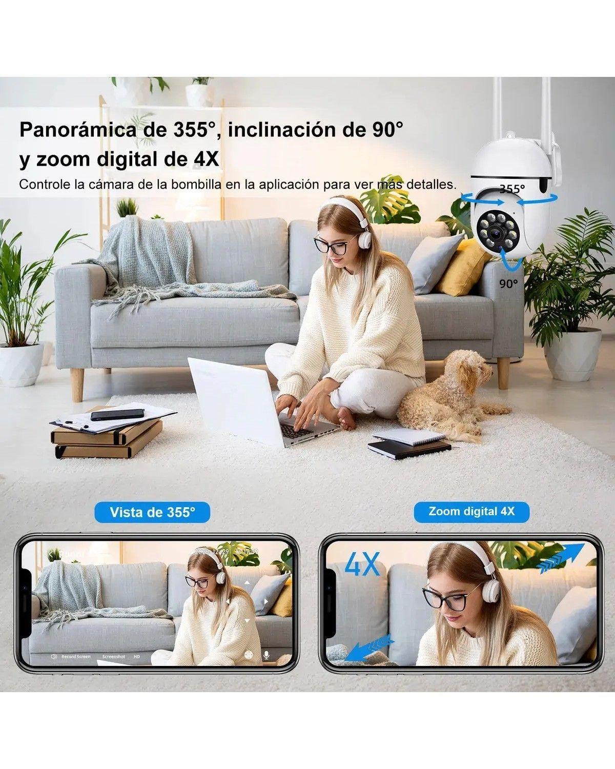 Cámara De Seguridad Exterior 3mp Inalámbrica Hd 360°-3