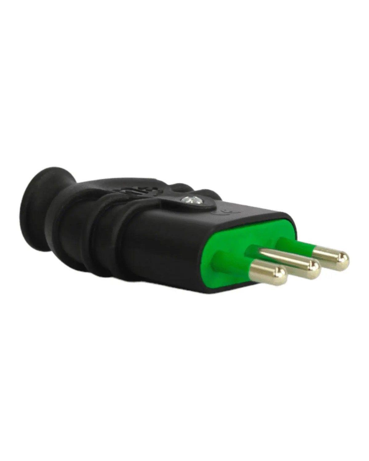 Enchufe macho volante negro 10A 2P T conector robusto alta calidad ideal para cables alargado-2