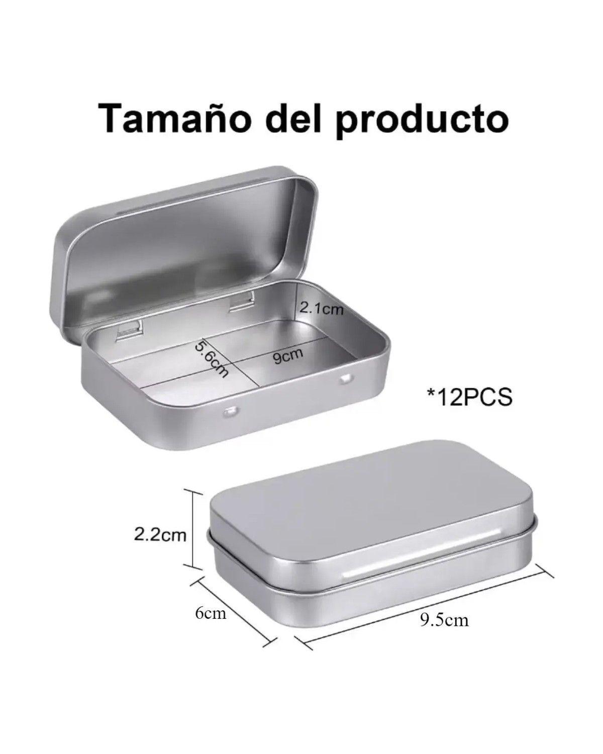 12 Caja Organizadora Pequeña De Metal Para Monedas 9.5×6 Cm-1