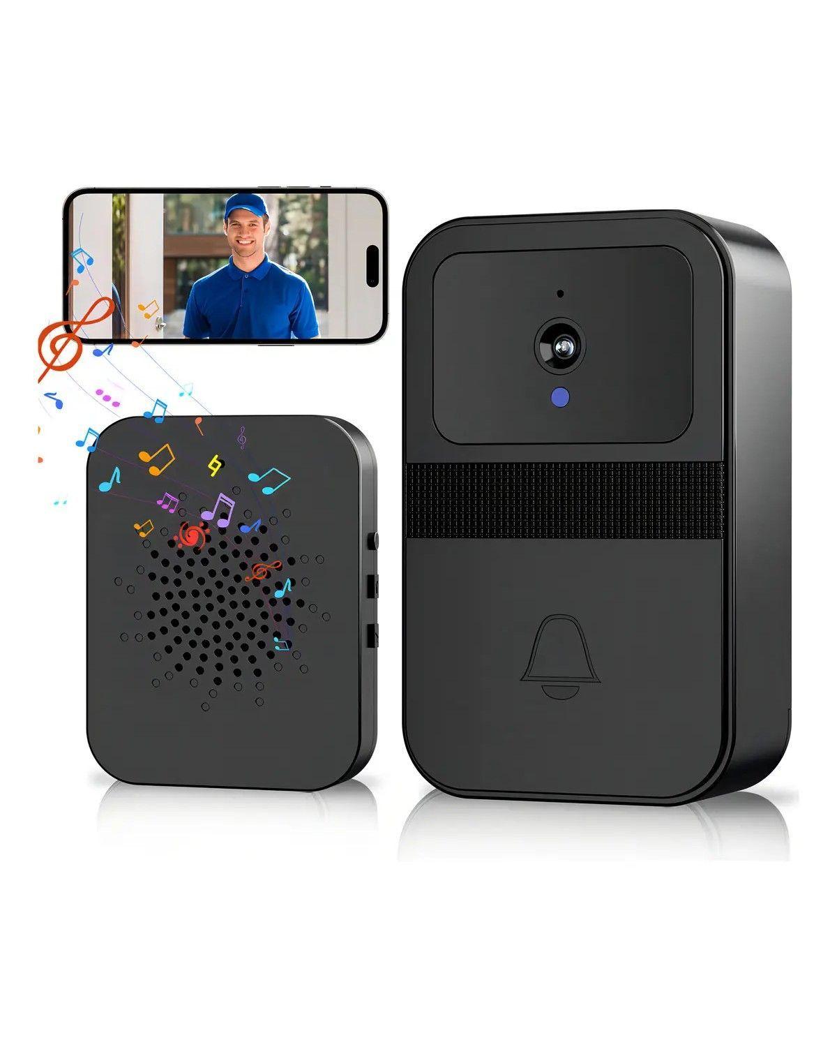 Timbre Inalámbrico Exterior Wifi Cámara 1080p Casa Seguridad-0