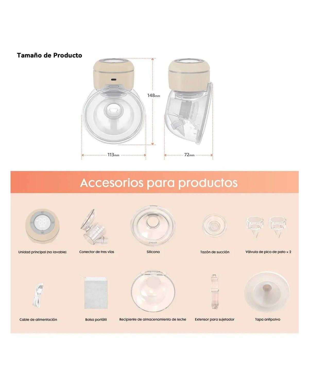 Extractor De Leche Portátil Manos Libre Sacaleche Eléctrico-3