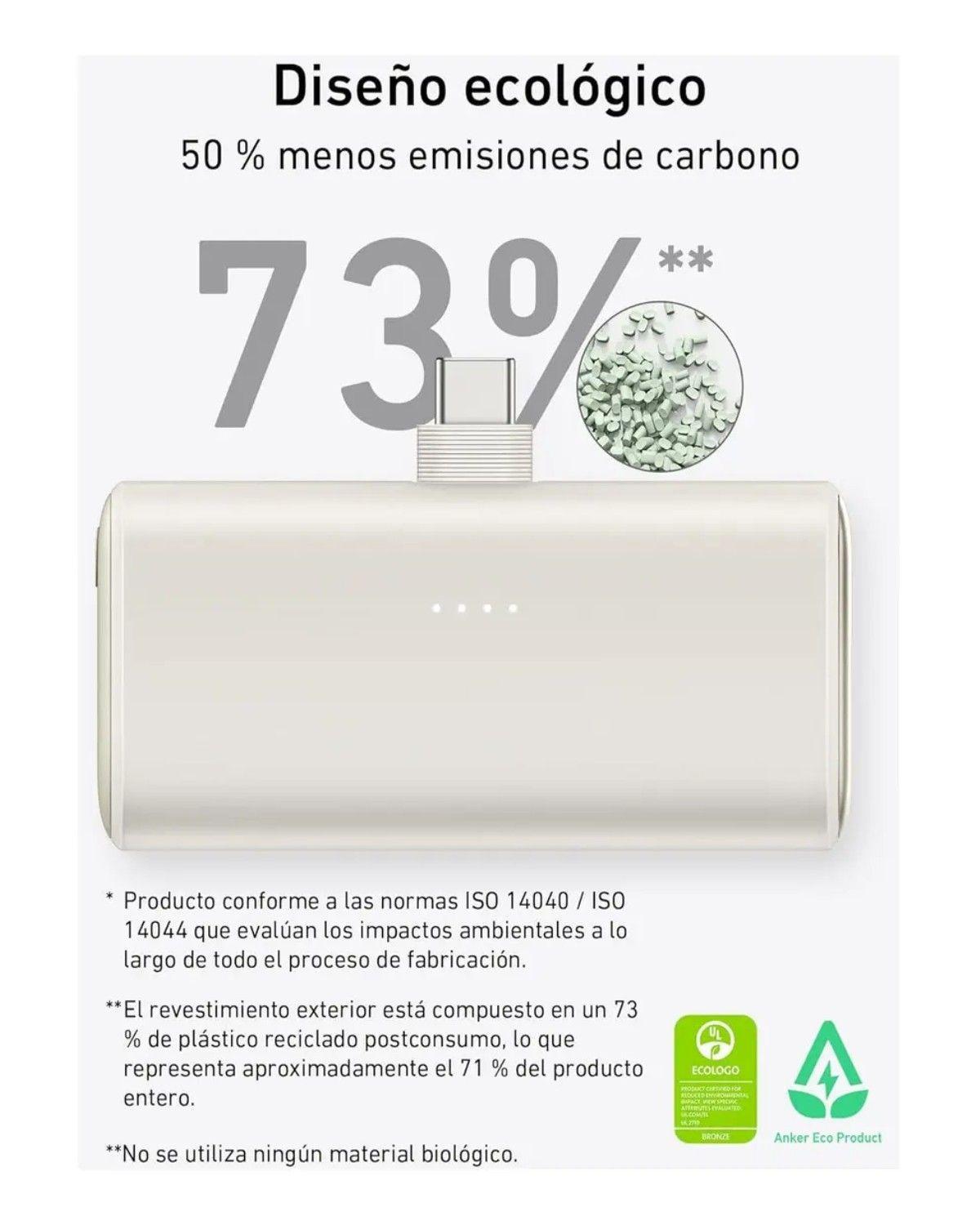 Cargador Portátil Power Bank Nano, 5000mah 22.5w, Batería Externa para Celular con Integrado-3
