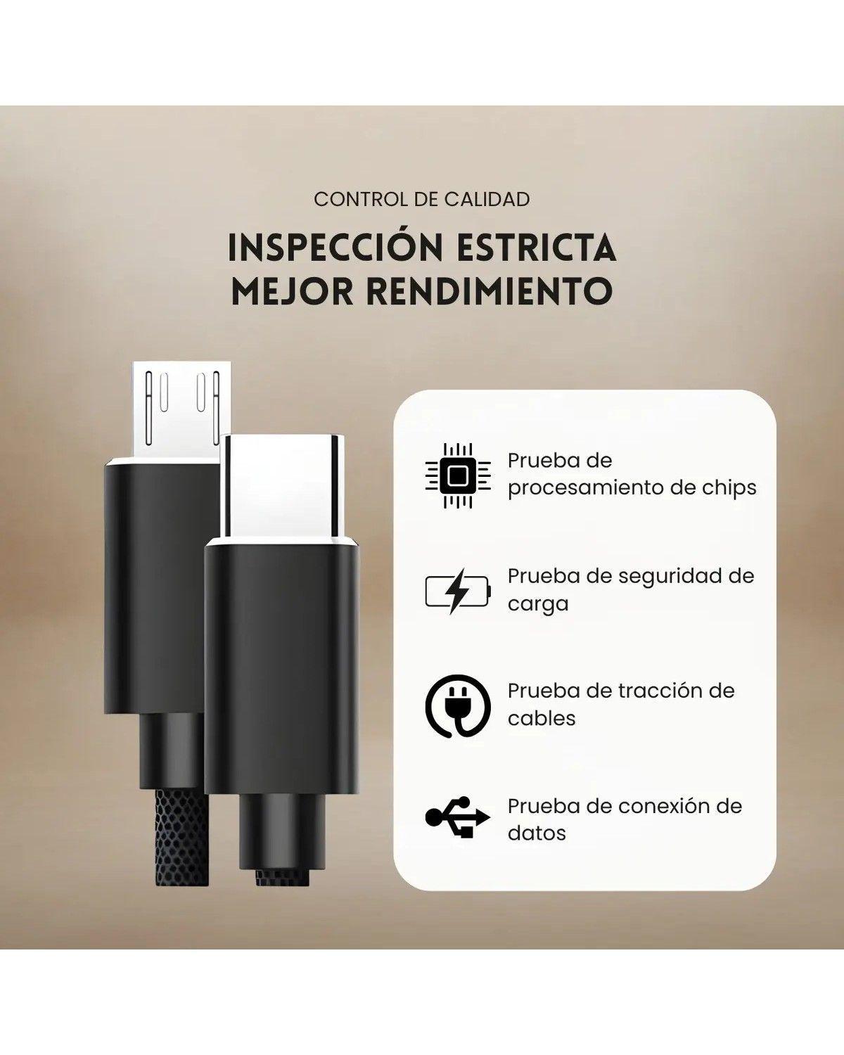 Cable Trenzado Reforzado Usb C A Micro Usb 1 Metro 100w Color Negro-3