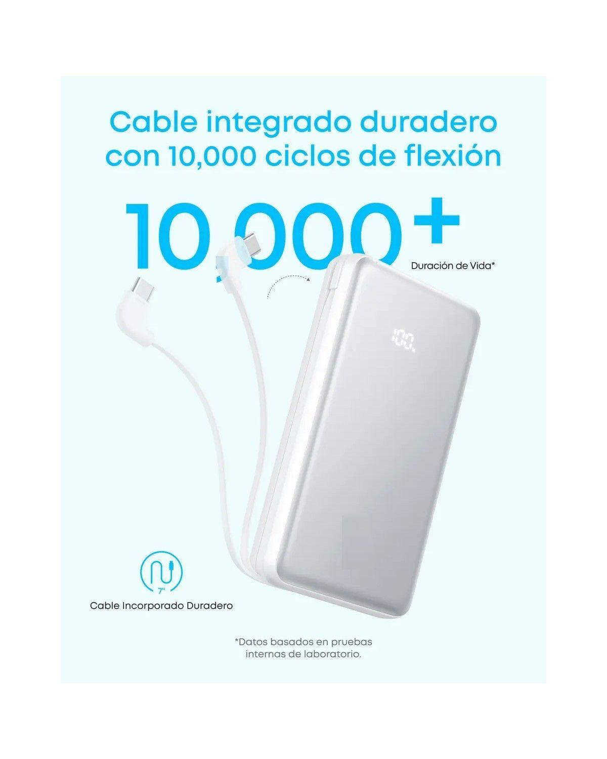Cargador Portátil Powerbank 20000mAh, 22.5W Carga Rápida, Bateria Externa con Cable USB-C-3