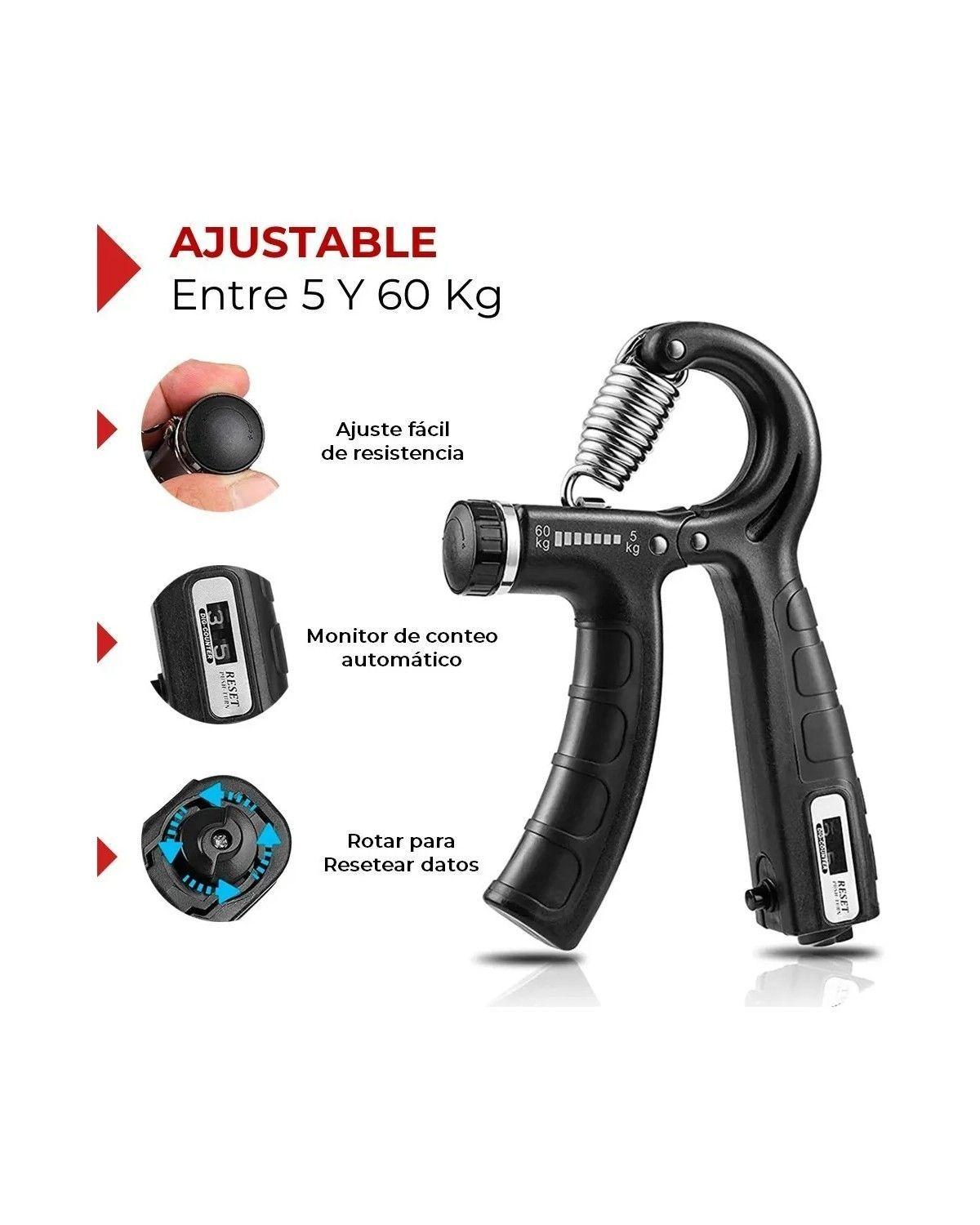 Hand Grip Ejercitador de Manos Fitnics Ajustable 5 a 60 Kg Color Negro-2