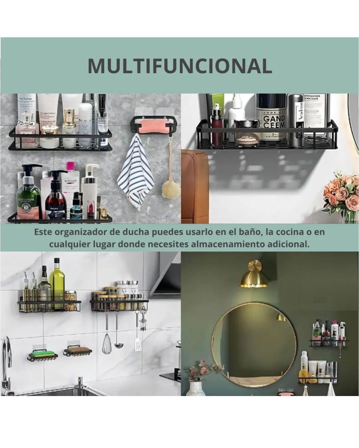 Repisa Organizador De Ducha - Multiuso Negro-2