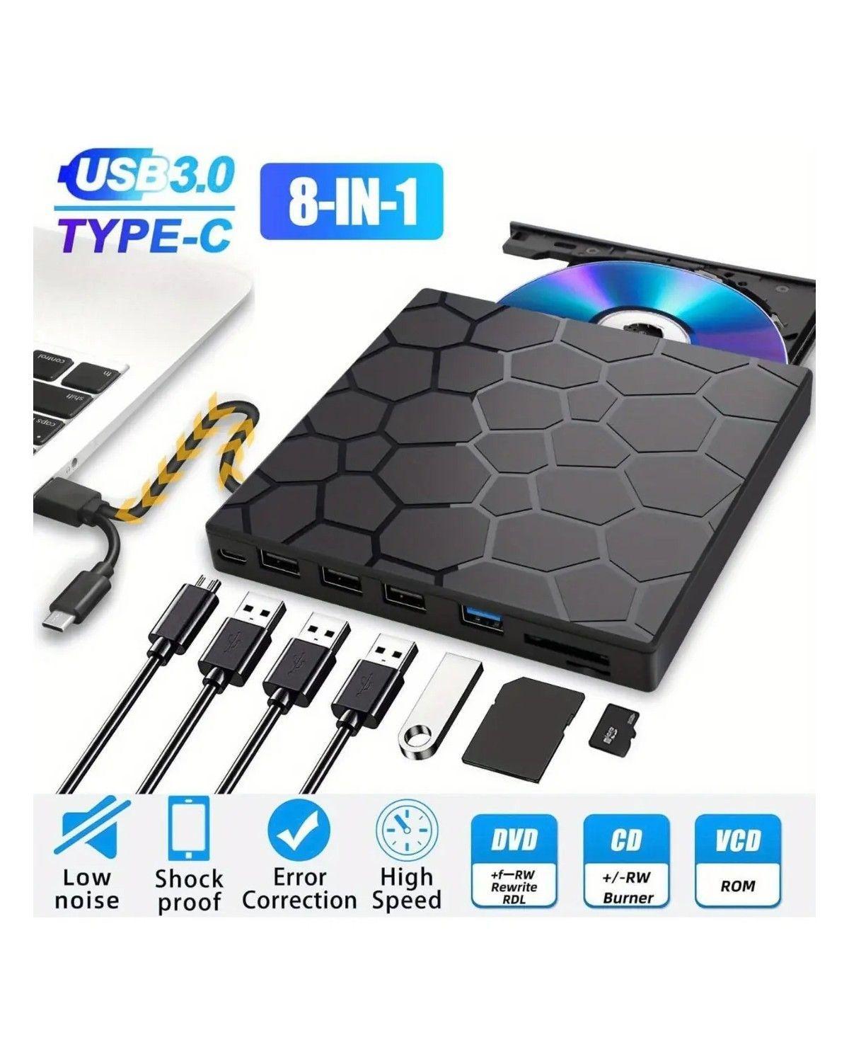 Usb+c Reproductor De Externo Con Lector De Tarjetas De Expan-4