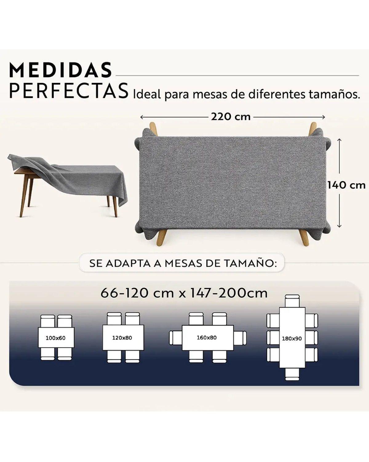 Mantel Rectangular Antimanchas 220x140 cm Para Mesa Comedor-2