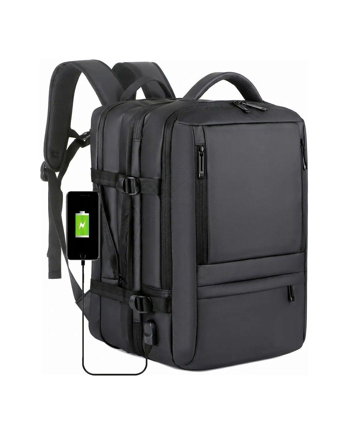 Mochila Maleta Viaje Cabina Notebook Impermeable 48l Negro-0