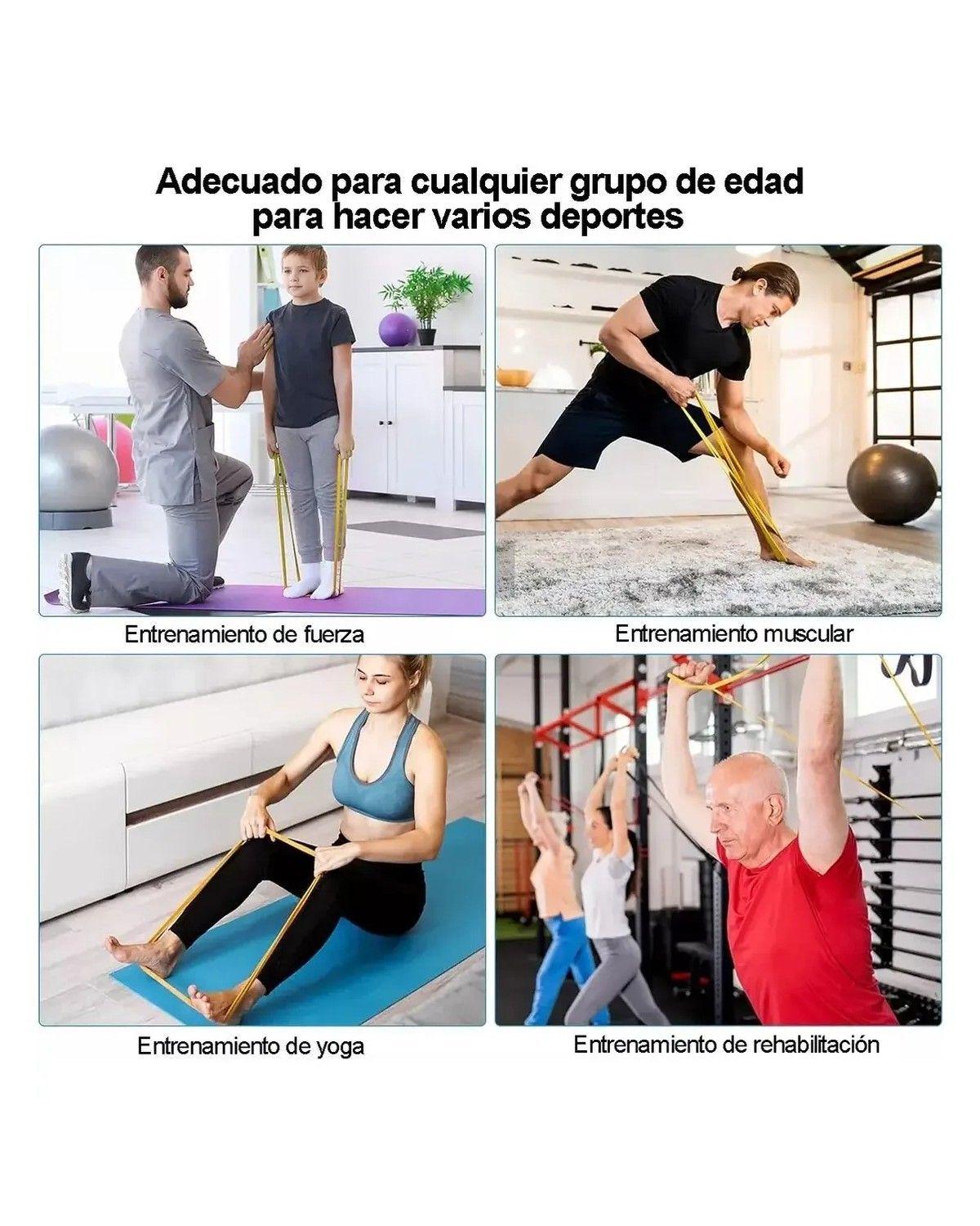 Kit 6 Power Bands Banda Elástica De Resistencia Pull Up Gym-2