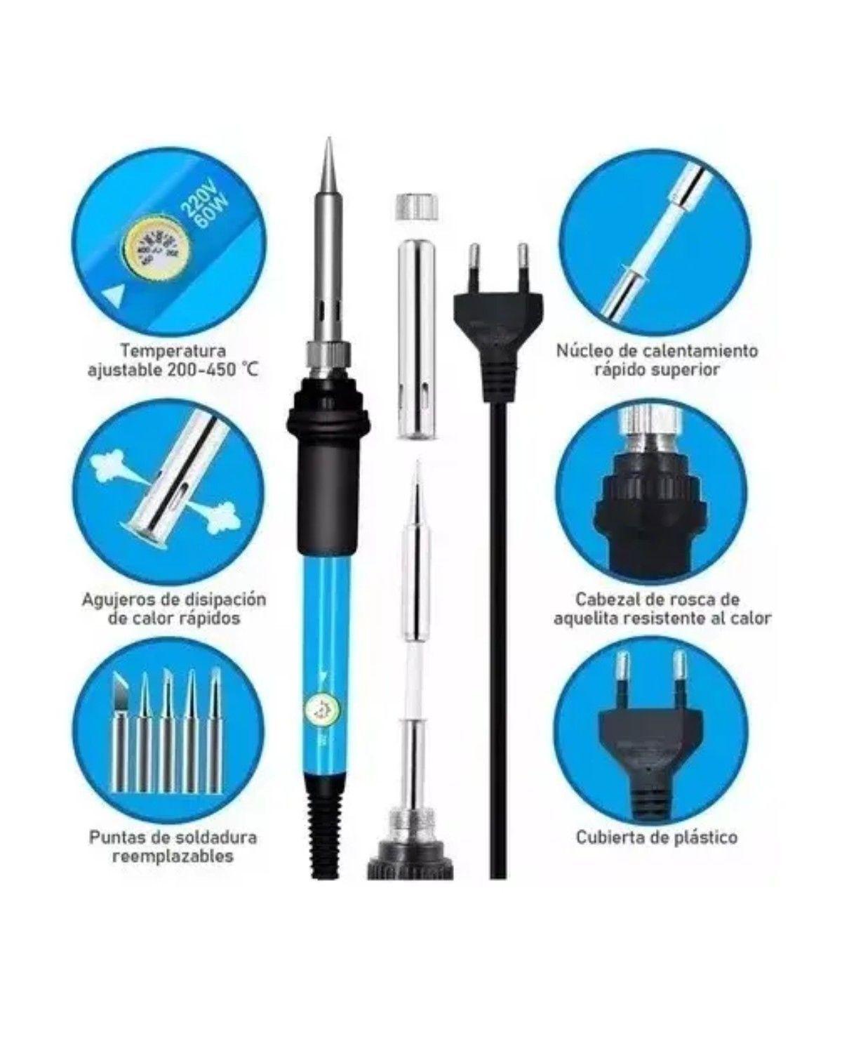 Kit Soldadura Eléctrica Cautín Lápiz 60W Regulado-3