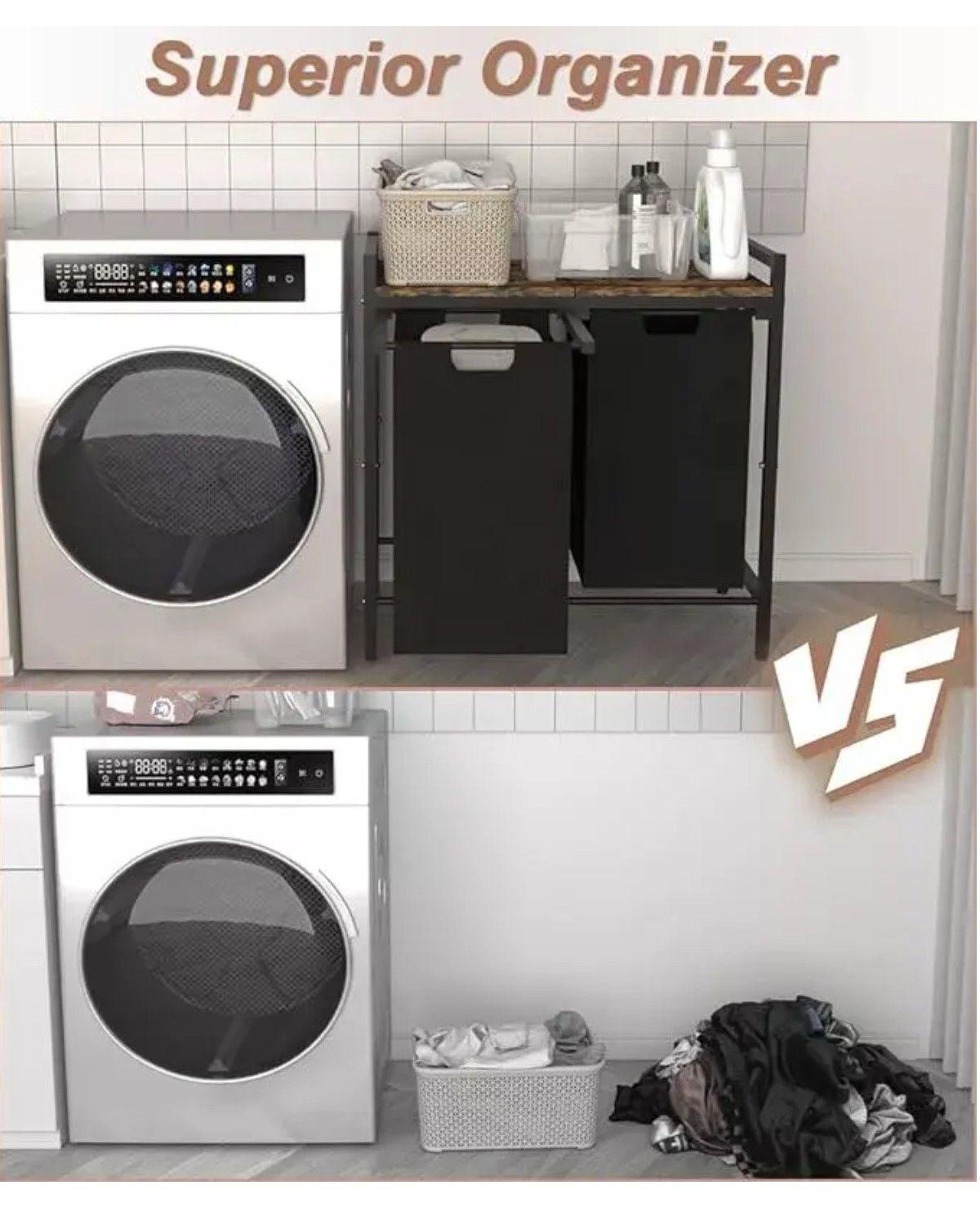 Cesto Para Ropa Sucia Extraíble Con 2 Compartimentos 95l-2