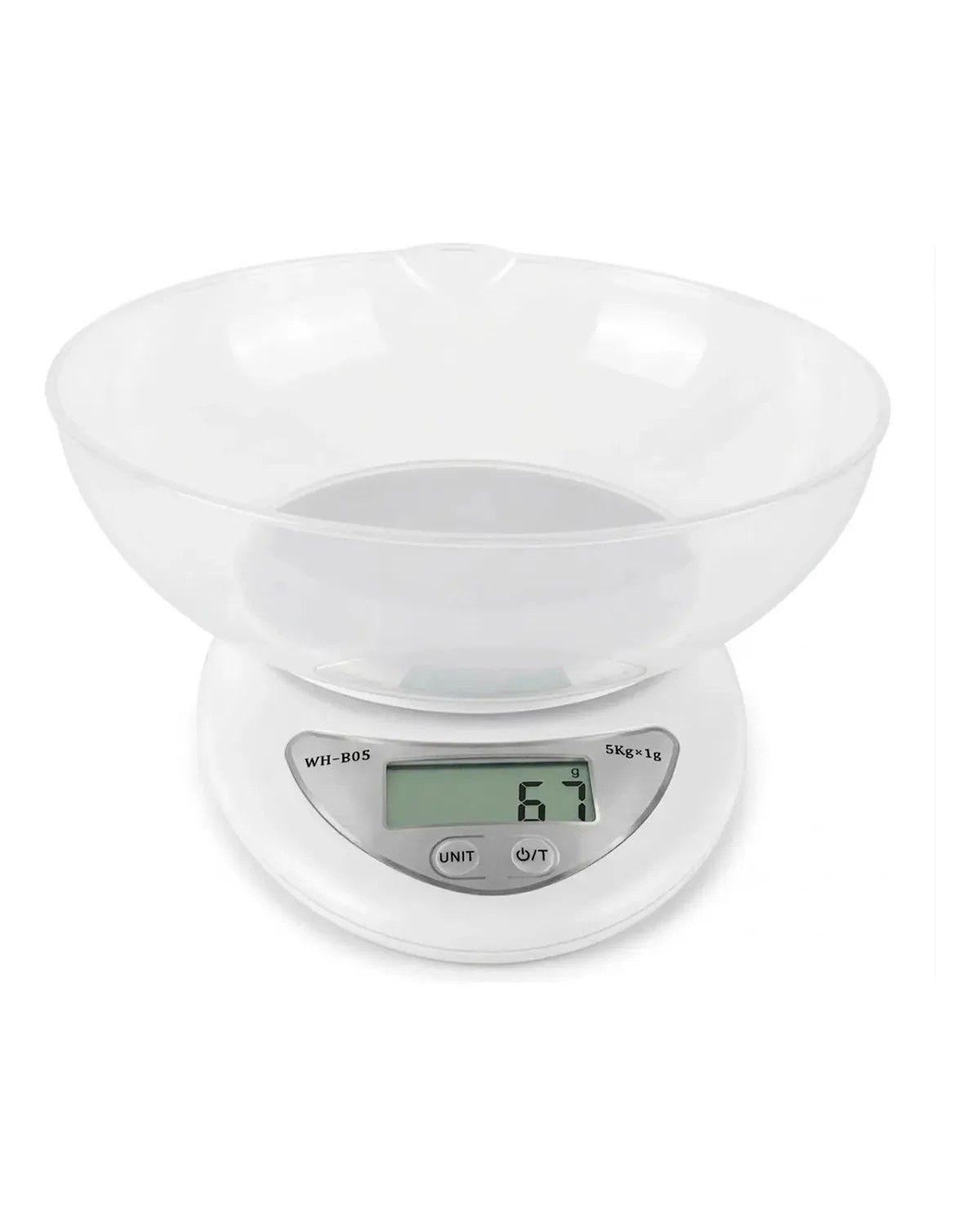 Balanza De Cocina Digital 5 Kg Precision 1g Con Bowl Plastico Apto Alimentos-0