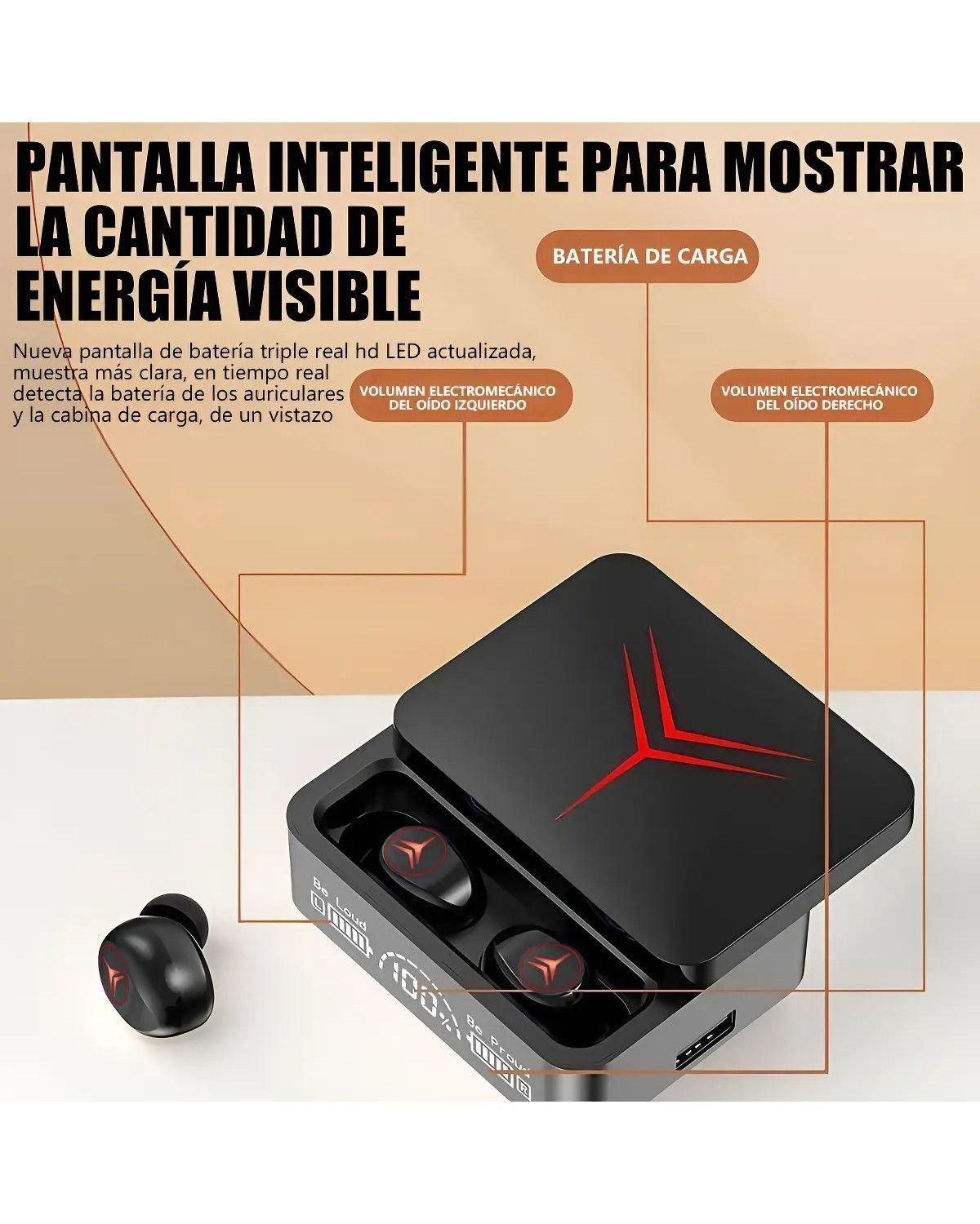 Audifonos Bluetooth Power Bank 3 En 1, Elegante Negro-3