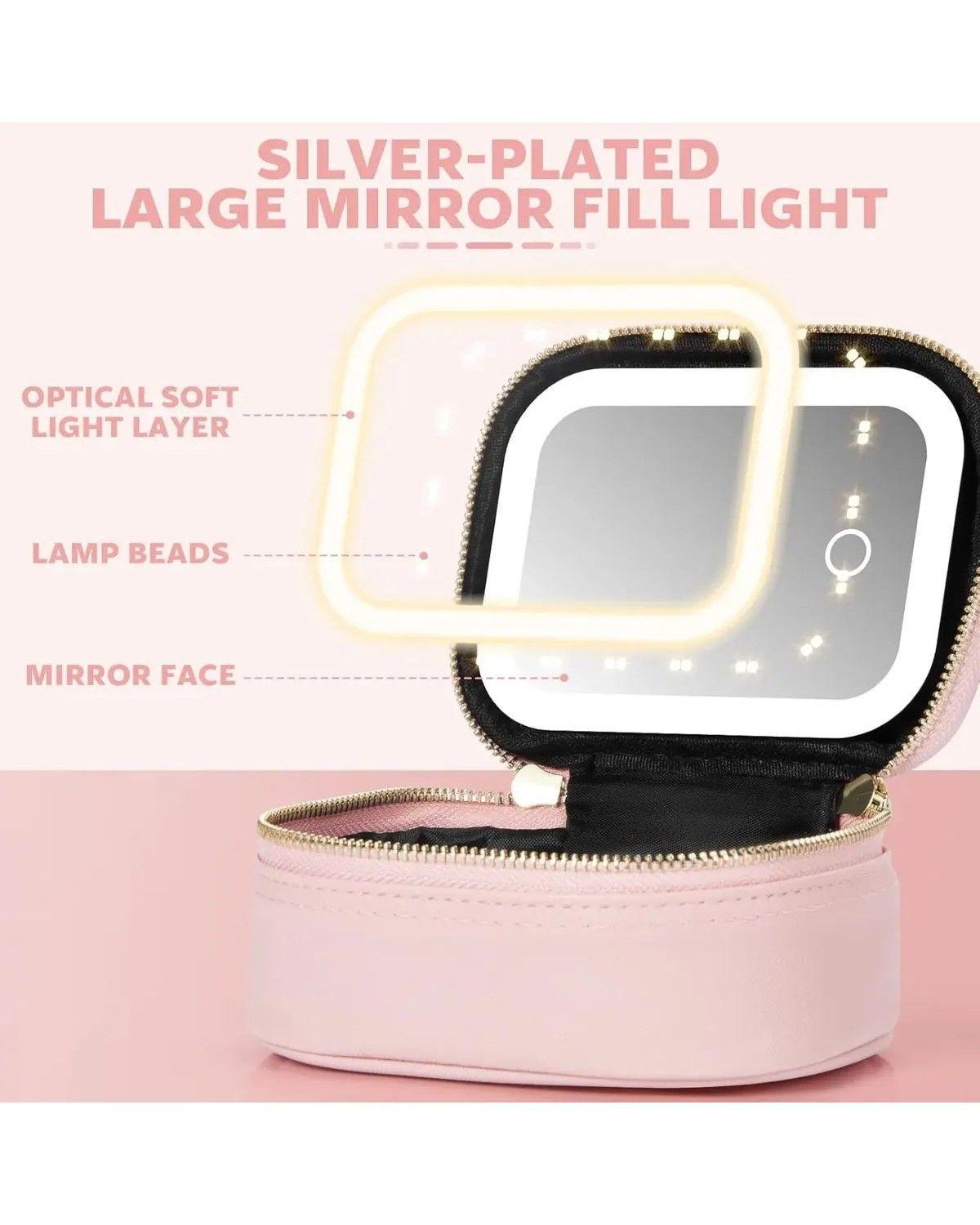 Bolso Maquillaje Cosmetiquero Espejo Led Bolso Mano-3