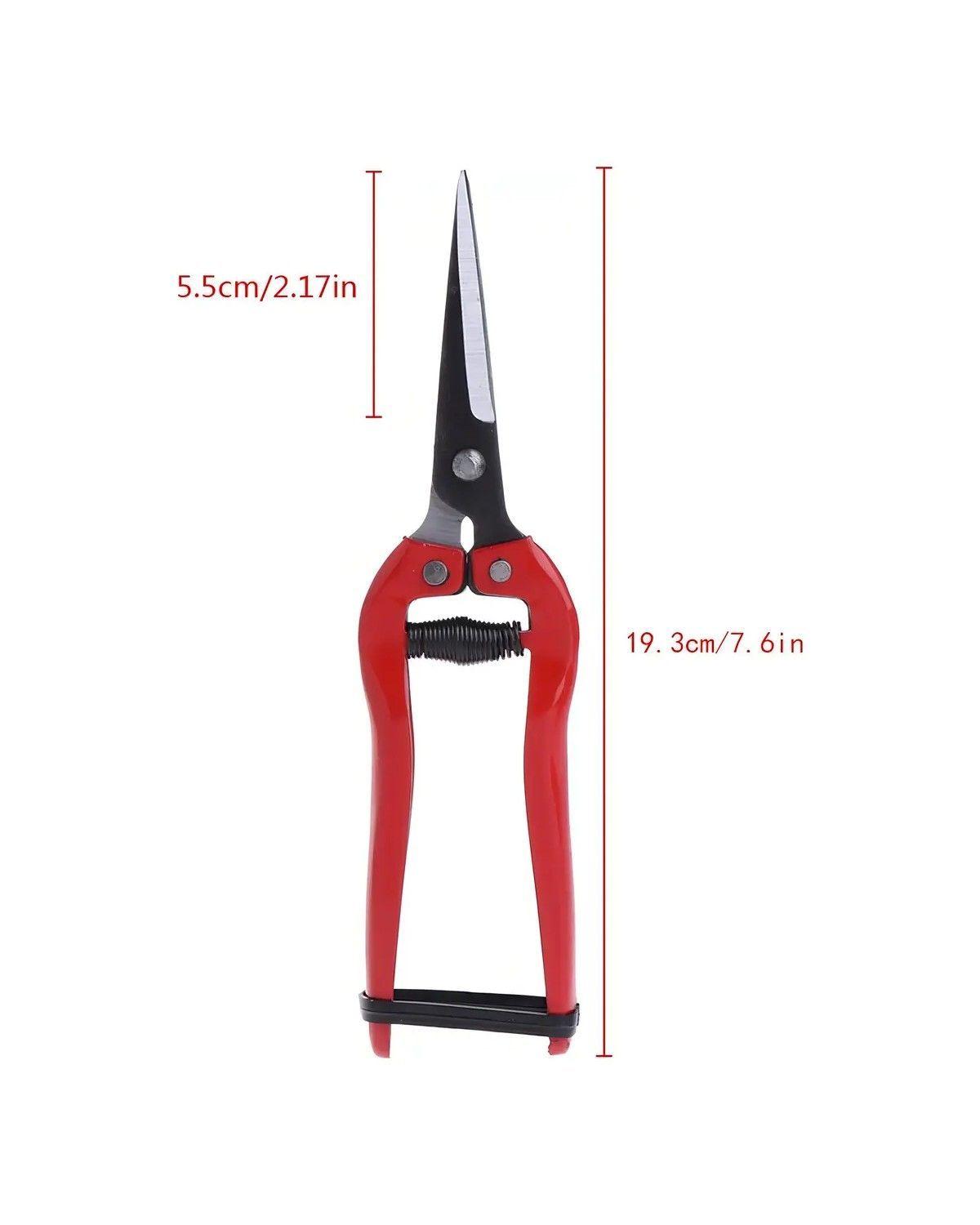 Tijera Podar Frutas Manual Acero al Carbono Jardinería Roja 19.3 cm-1