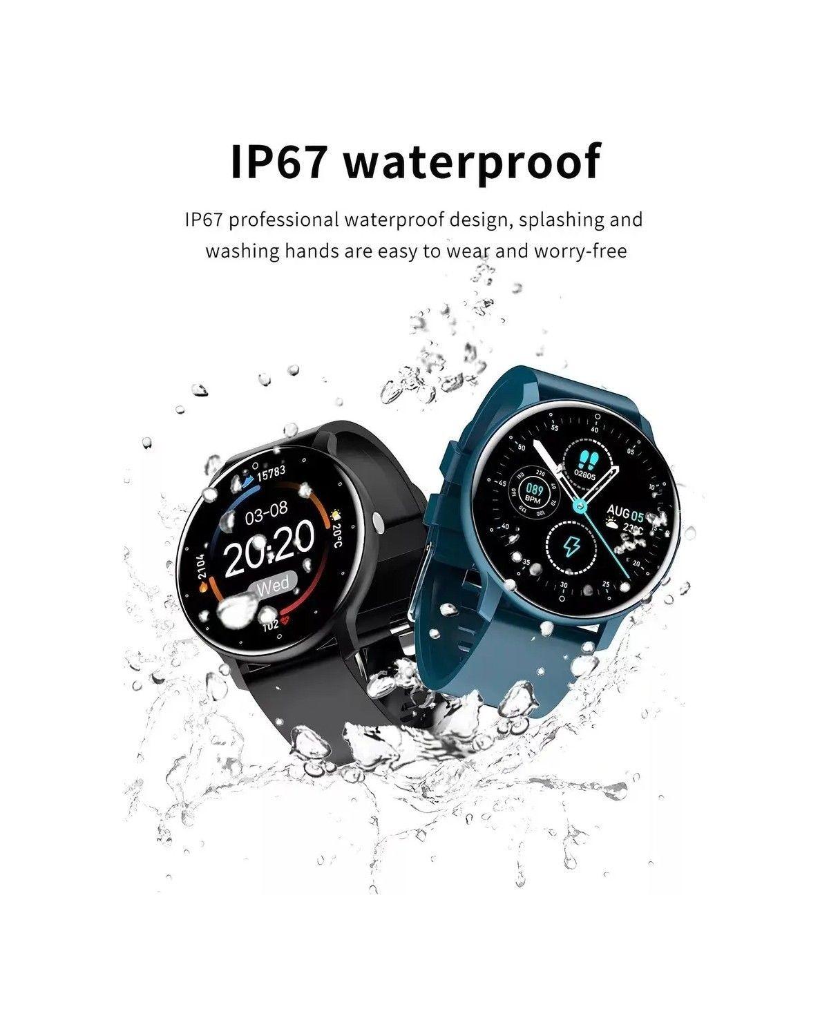 Smartwatch , Pantalla Tft Táctil, Correa Azul-2