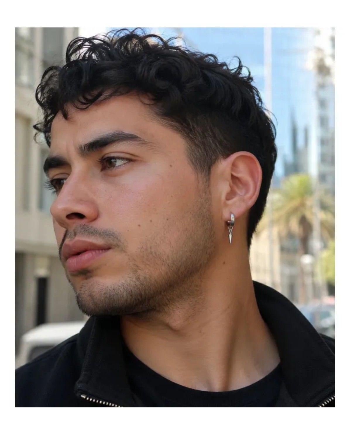 15 Pares Aros Aretes Pendientes Hombre Plata-3