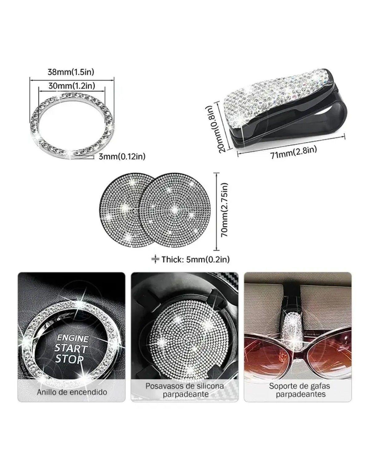 Funda De Volante Con Accesorios De Mujer Para Auto, 19 Pzas-1