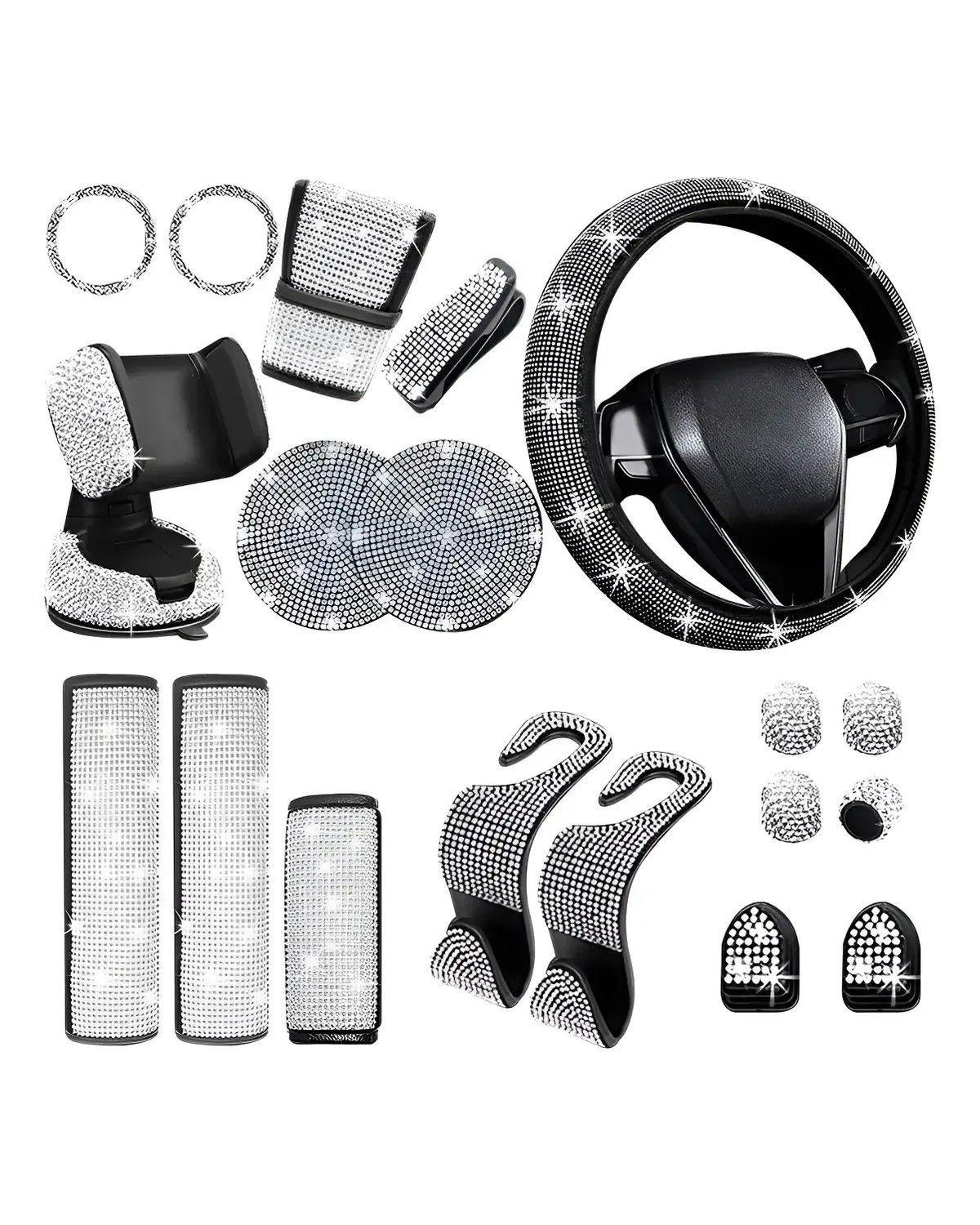 Funda De Volante Con Accesorios De Mujer Para Auto, 19 Pzas-3