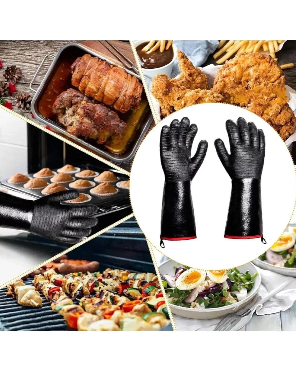 Guantes Alta Temperatura Cocina Hornos Asado Parrilla Negro 500°c -2
