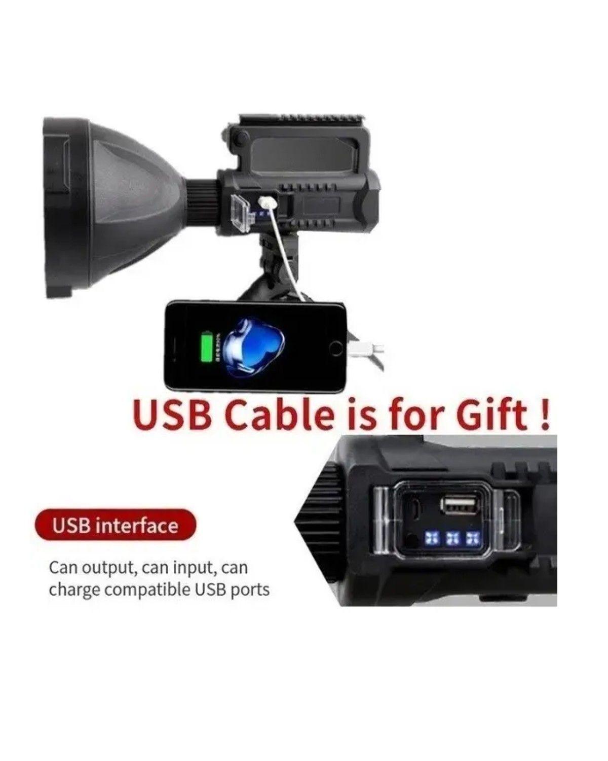 Linterna Táctica Recargable USB  Led 18000lm Con Trípode Para Caza-2