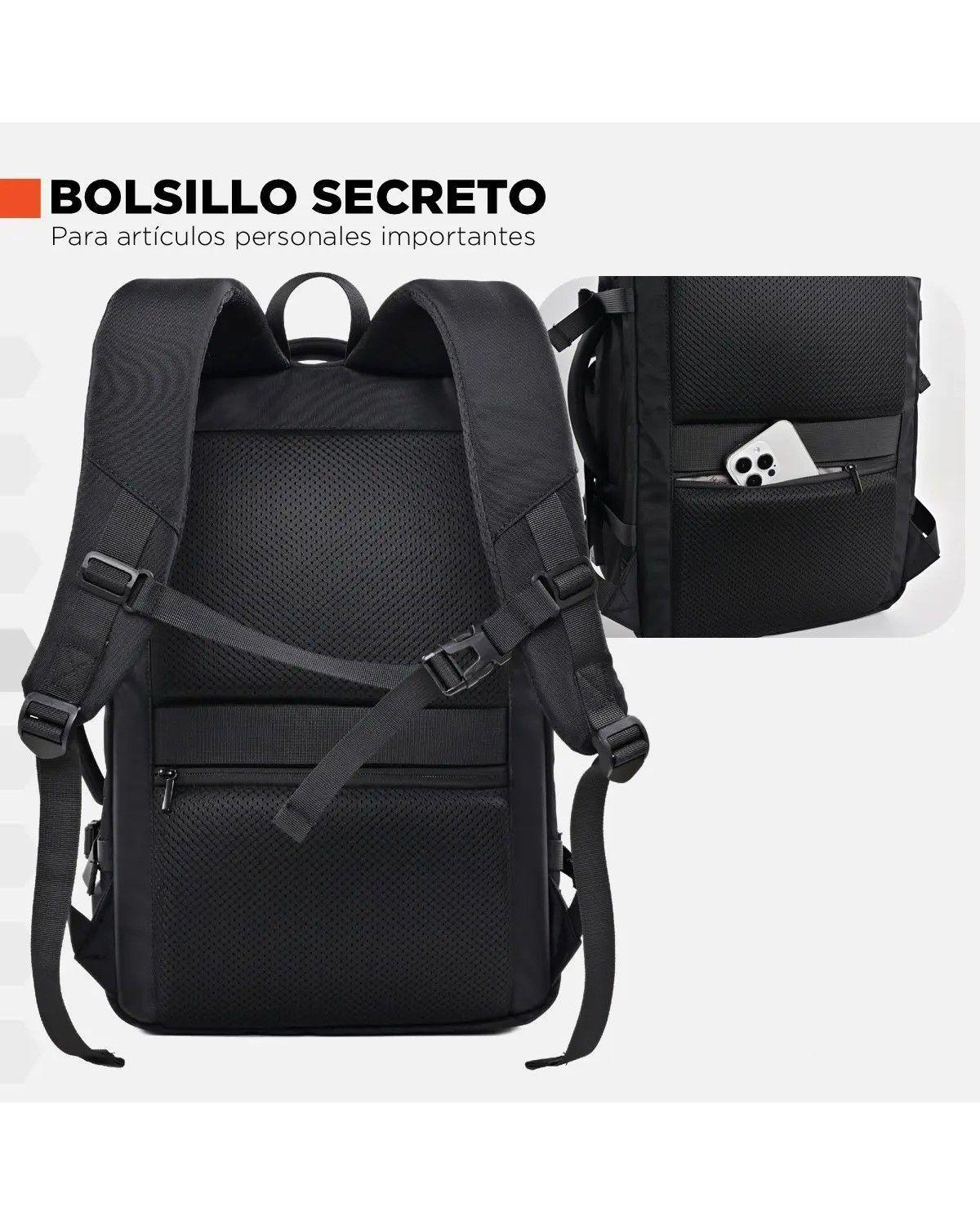 Mochila Viaje Cabina 47l Nylon Balistico Ajustable Negro-2