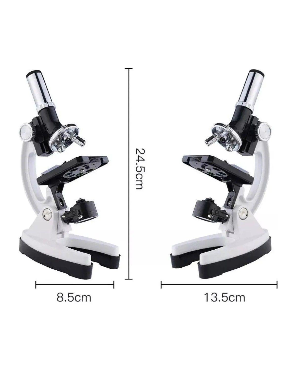 Microscopio + Kit De Accesorios 1200x Maletin Plastico Blanco-2