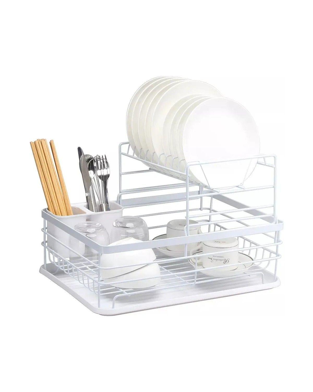 Secaplatos Escurridor de 2 Niveles color blanco-0