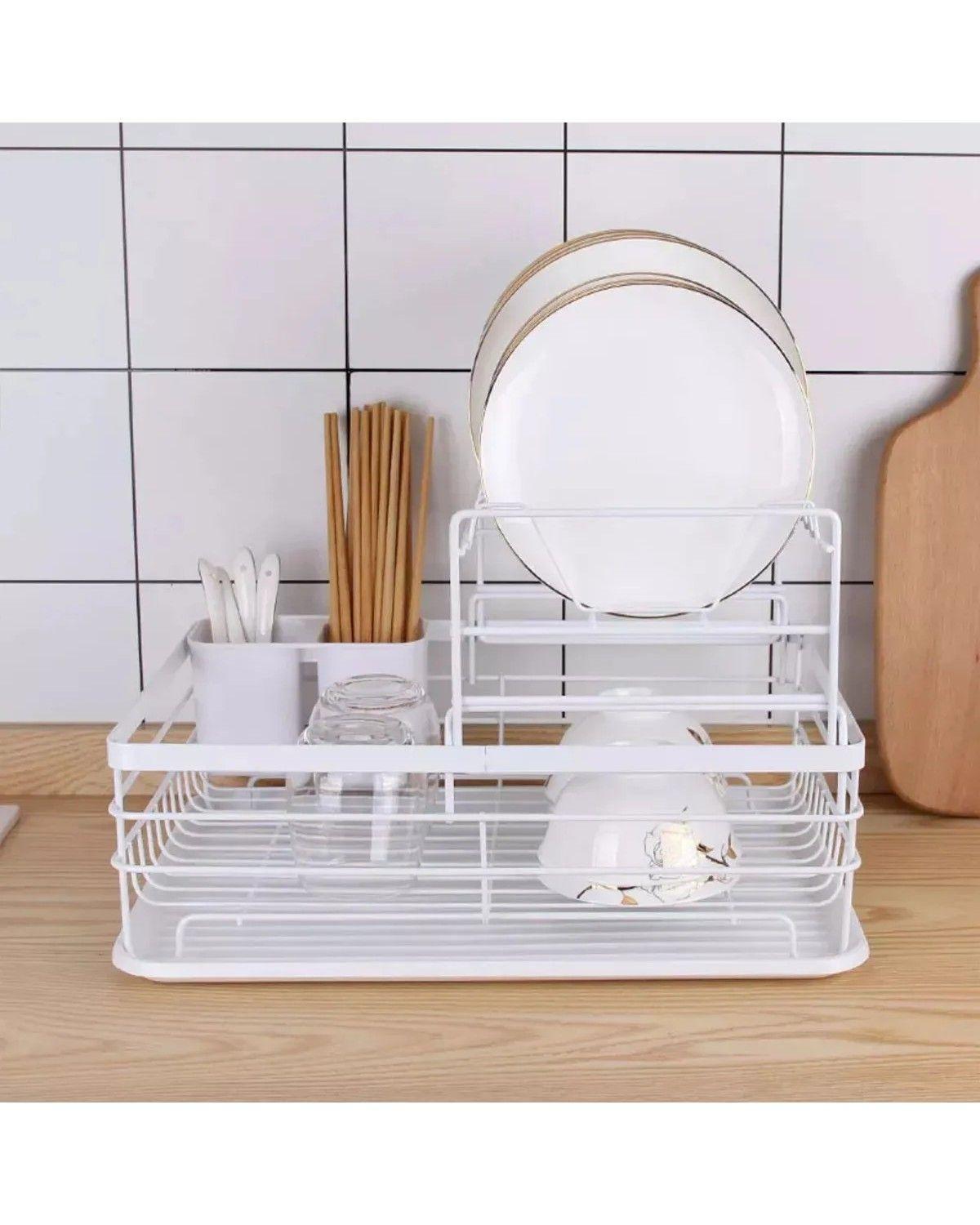 Secaplatos Escurridor de 2 Niveles color blanco-1