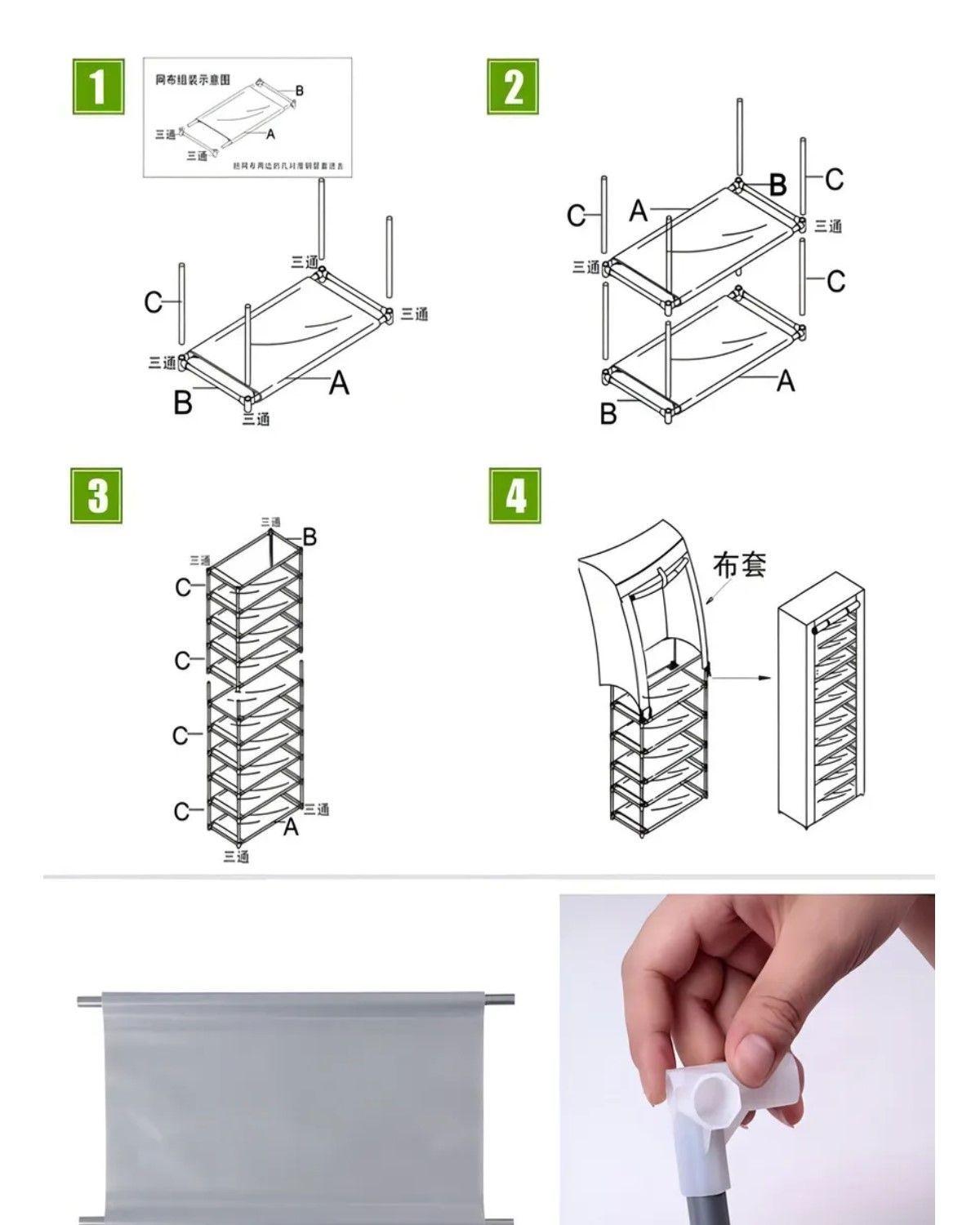 Zapatero Vertical Armario Estante Organizador 10 Niveles Color Gris-1